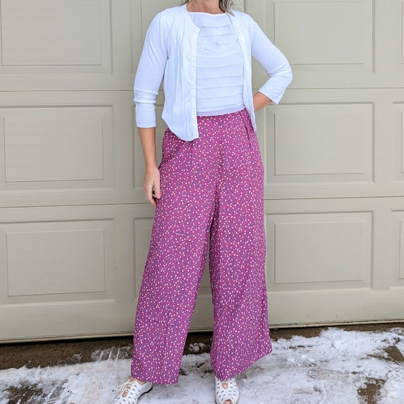 1980's does 1940's PALAZZO PANTS wide leg M - Picture 5 of 11